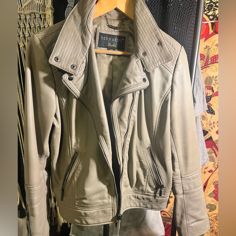Bernardo leather moto jacket